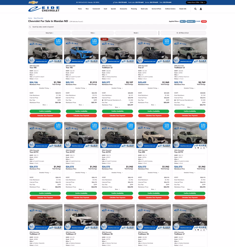 Eide Chevrolet list page