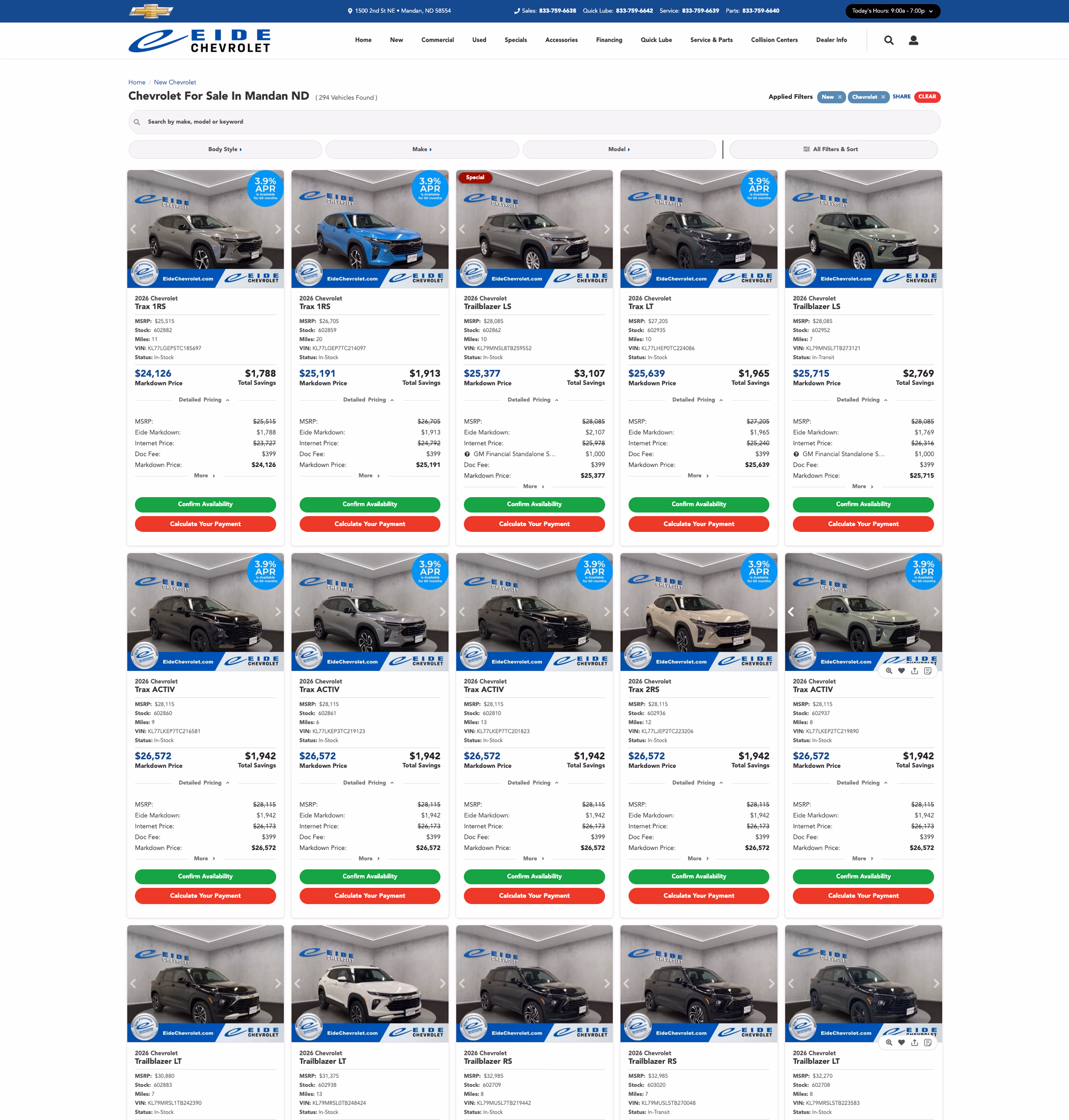 Eide Chevrolet list page