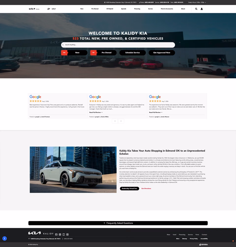 Kalidy Kia home page