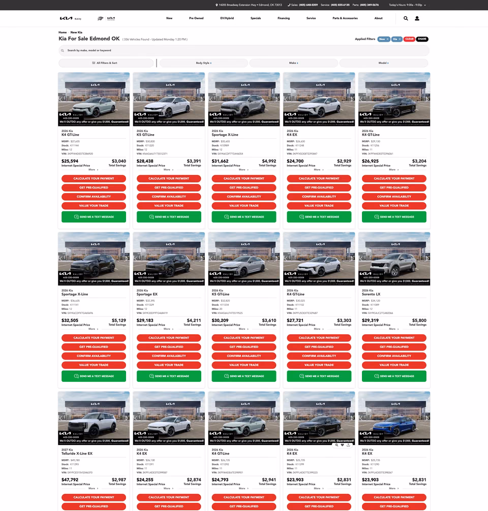 Kalidy Kia list page