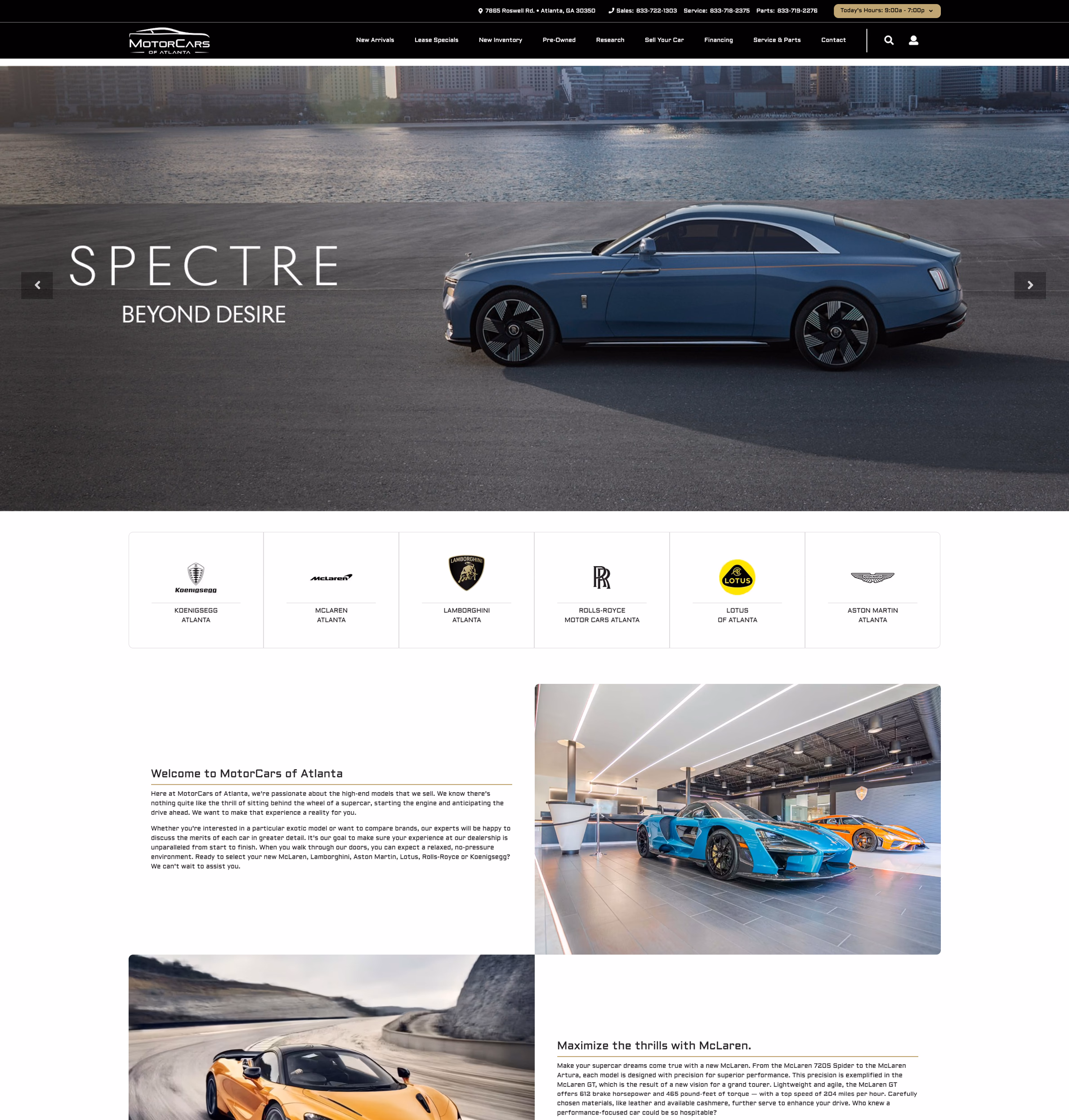 MotorCars of Atlanta home page