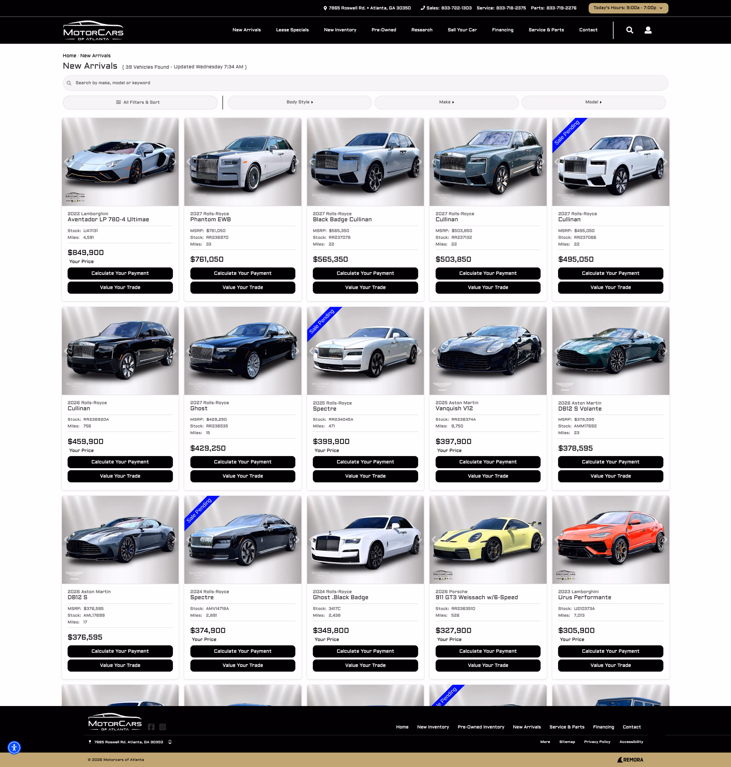 MotorCars of Atlanta list page