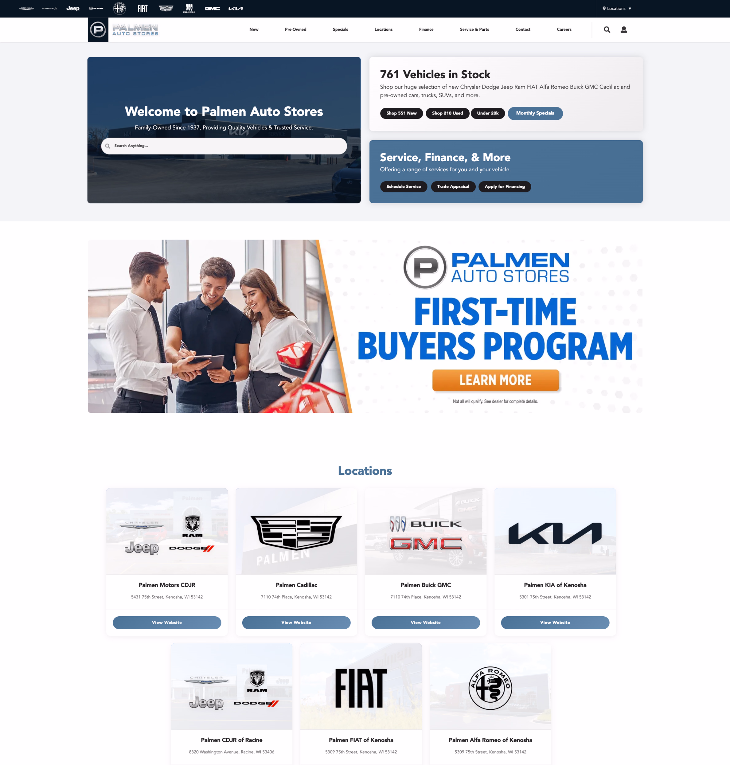 Palmen Auto Stores home page