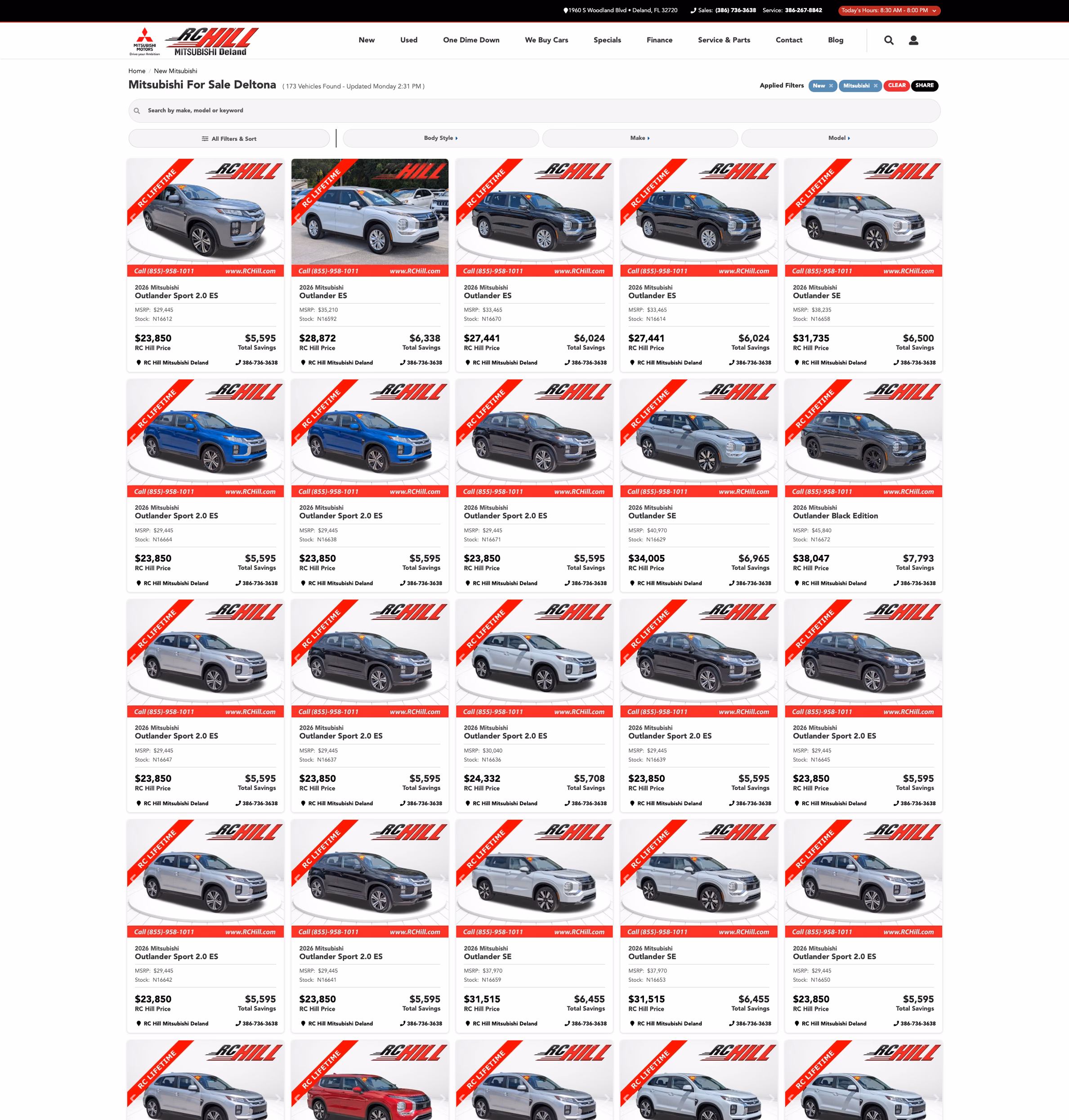 R.C. Hill Mitsubishi list page