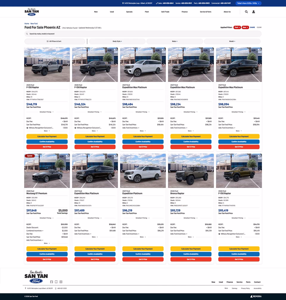 Santan Ford list page