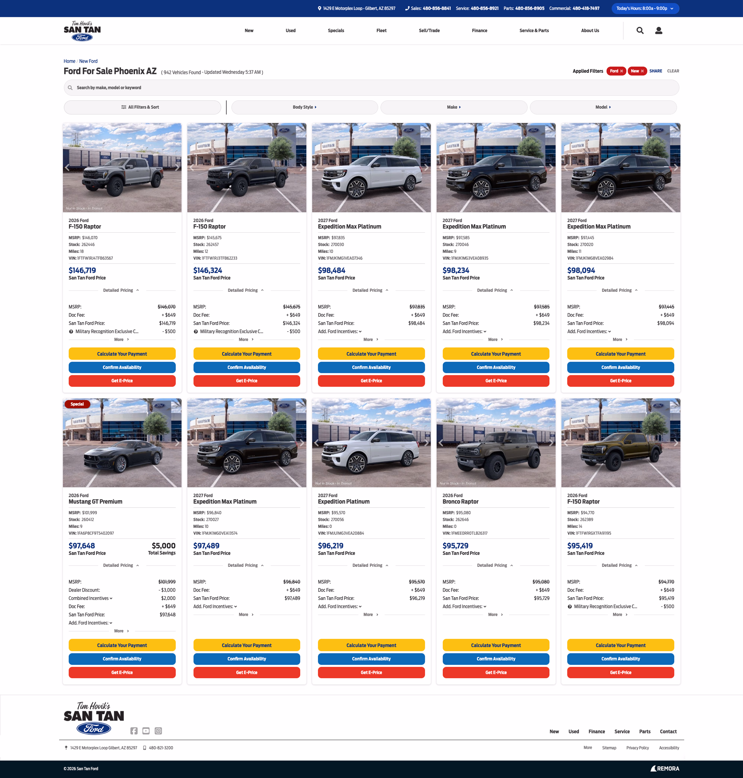 Santan Ford list page