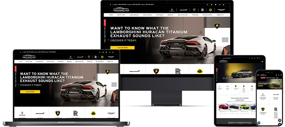 A Remora dealer site shown across desktop, laptop, tablet, and phone