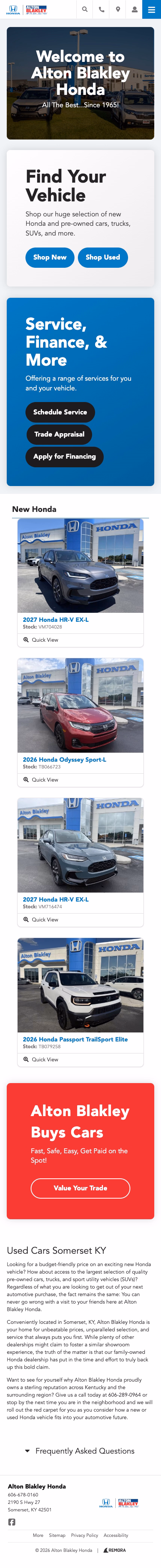 Alton Blakley Honda mobile website