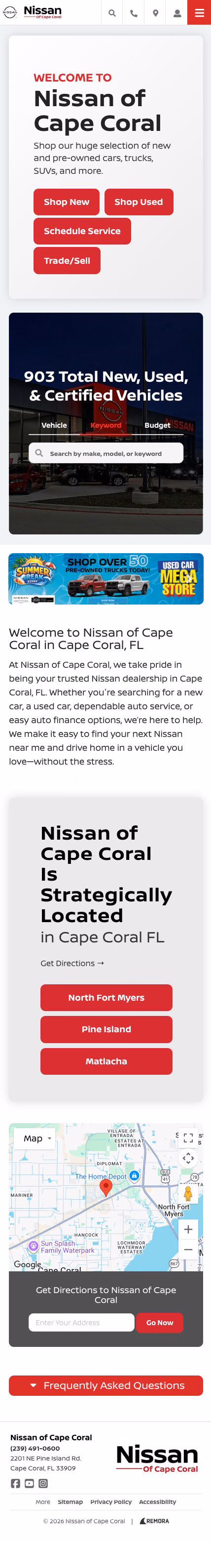 Nissan of Cape Coral mobile website