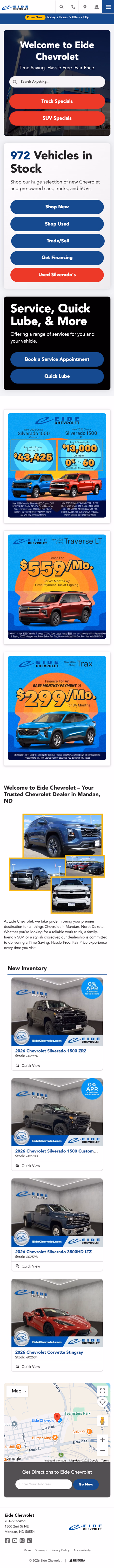 Eide Chevrolet mobile website