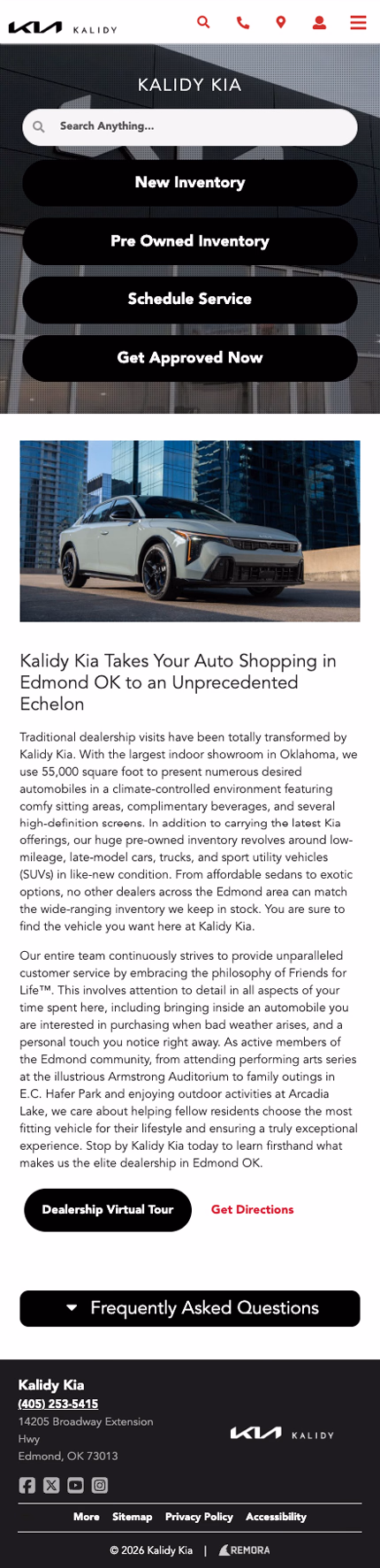 Kalidy Kia mobile website