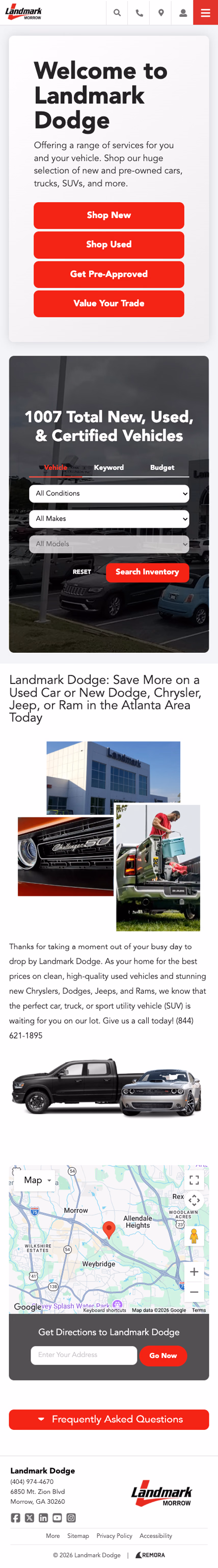 Landmark Dodge mobile website