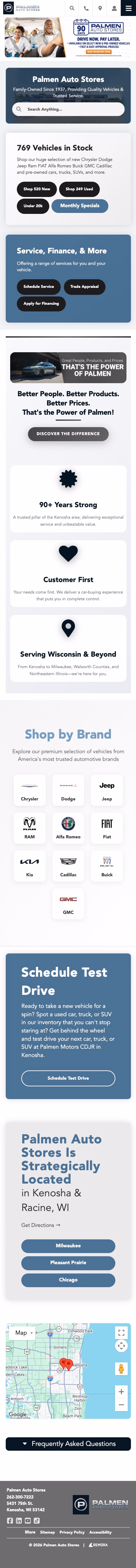 Palmen Auto Stores mobile website
